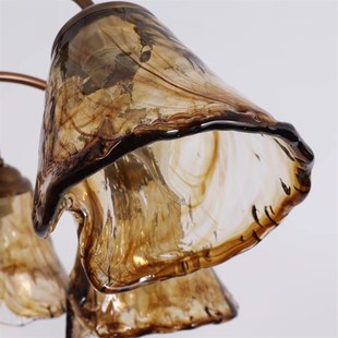 全铜美式客厅主灯 玻璃灯具低层高客厅法式复古餐厅卧室吊灯