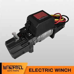 自救电动绞车 12v24v直流电动绞盘吊机 9500LBS 4309KG钢丝绳绞盘