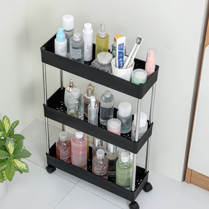 夹缝落地式卫生间收纳架浴室收纳多层储物架移动式客厅厨房置物架