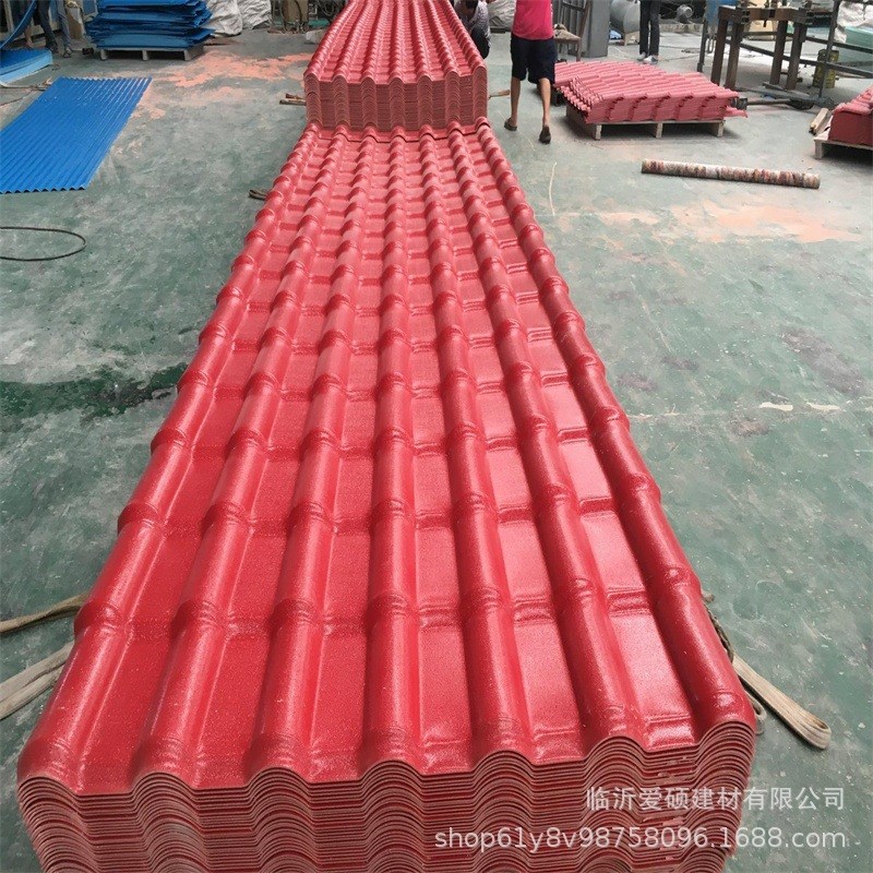 供应临沂爱硕仿古树脂瓦仿古屋面装饰瓦ASA灰色树脂瓦