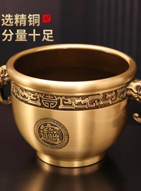 铜聚宝盆百福缸摆件装饰品办公室乔迁新中式开业家居礼品