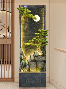 水幕墙流水屏风客厅隔断酒店景观摆件办公室装饰别墅庭院假山鱼池