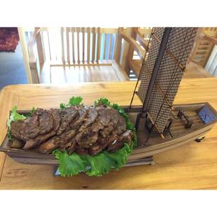 实木船型餐盘餐具木船餐具鱼盘帆船餐具帆船刺身餐盘异性盘子