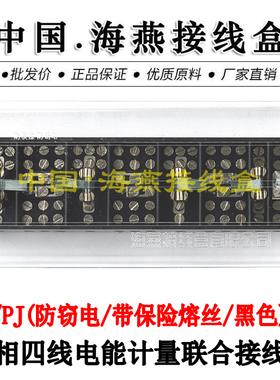 海燕 FJ6/PJ型防窃电带保险熔丝黑色 三相四线电能计量联合接线盒