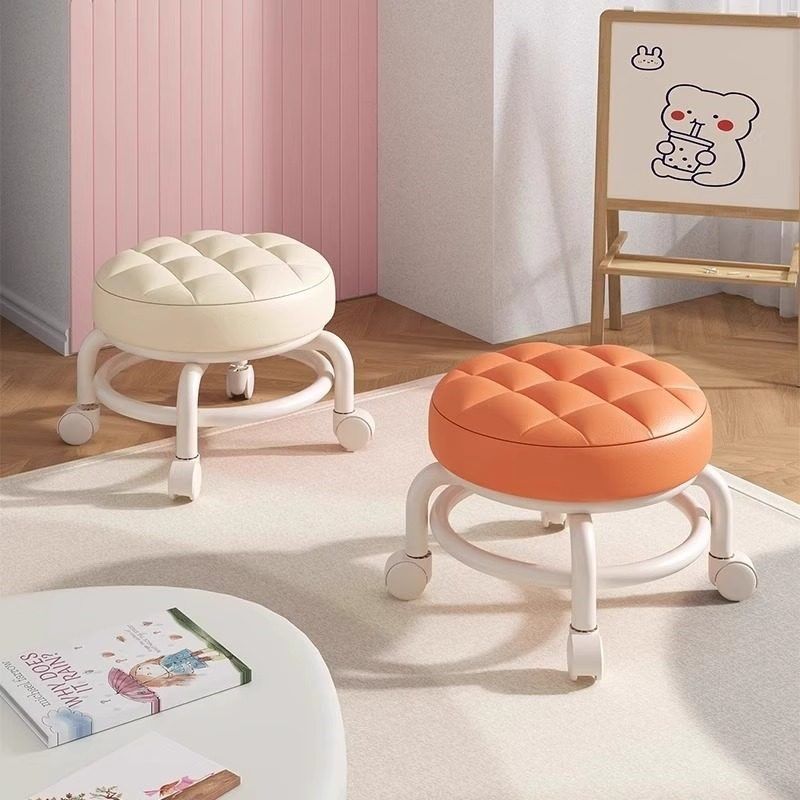 矮凳可移动圆凳久坐不累带轮舒适椅子万向轮小凳子门口滑轮换鞋凳,住宅家具,万向轮凳,淘宝优惠券,粉丝福利购,淘宝优惠卷