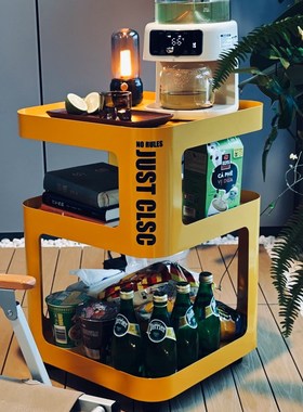 CLSC阳台桌小户型可移动铁艺茶几泡茶桌零食饮料收纳多巴胺小桌子