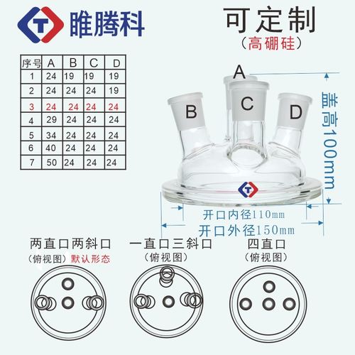 实验室四口盖子三口两口单口五口六口盖子开口反应瓶反应盖24/29