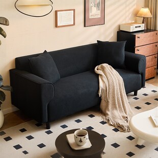 布艺沙发客厅2025新款高端大气上档次靠背黑色卧室小户型现代简约