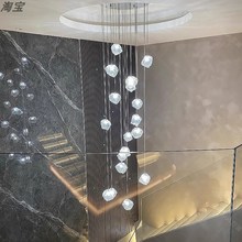 楼梯挑空吊灯长吊灯复式旋转楼梯专用吊灯轻奢现代别墅楼梯间吊灯