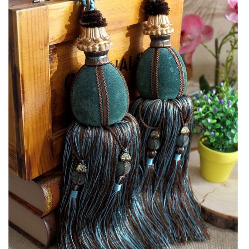 欧式高档绒球窗帘绑绳绑带流苏吊穗挂球绑球窗帘扣捆扎带装饰挂钩