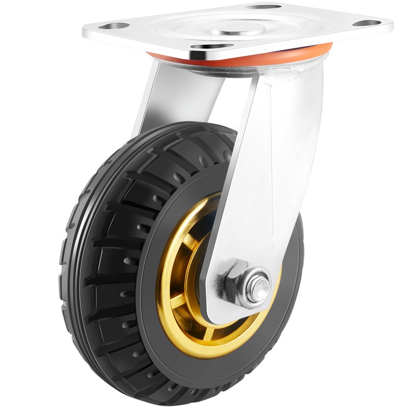 万向轮轮子重型橡胶静音脚轮3寸寸5寸寸8寸平板手推车拖车滑轮