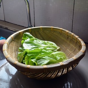 竹编竹篮晾晒筛子簸箕筲箕竹筐篮淘米筐家用厨房馒头水果收纳篮圆