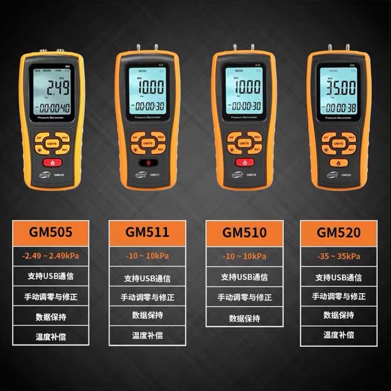 标智GM505手持式数字压力计管道微压计压差计差压计压差表压差计