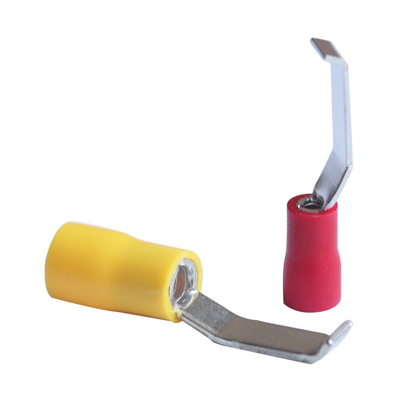 冷压端子紫铜片型端子 LBV系列预绝缘端子凹片接线端子1.25-4.6