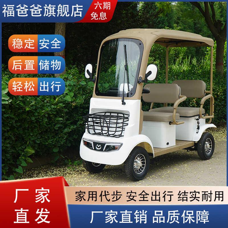 小巴士电动四轮车接送孩子四轮电动车家用带棚老年代步车观光车