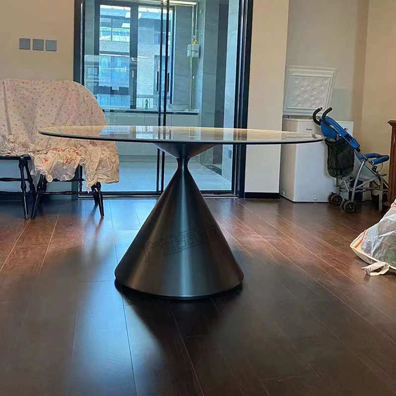 不锈钢圆餐桌腿桌脚支撑架岩板大理石桌子腿餐台脚底座桌子脚桌架