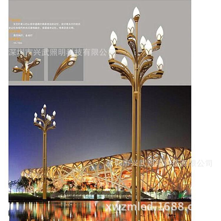 玉兰灯led中华灯城市街道景观灯庭院灯莲花灯8叉9火深圳灯具厂家
