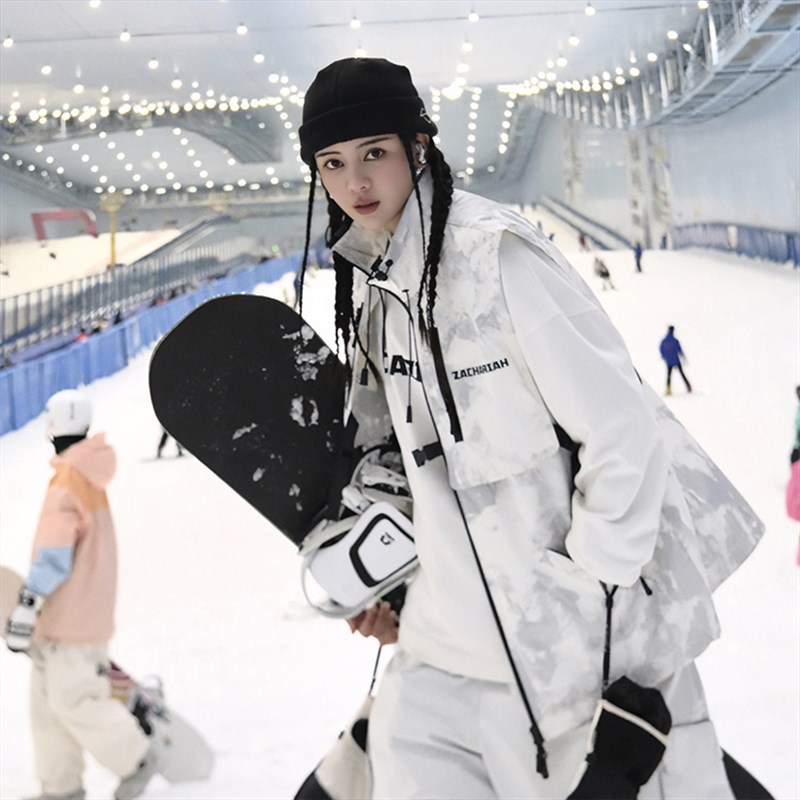 ZACHARIAH白雪山滑雪服上衣马甲单板滑雪衣3L专业雪服外套男女款