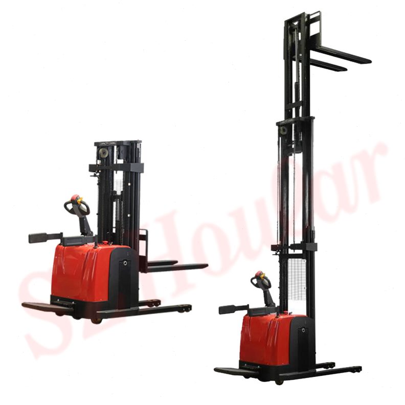甄选好拉牌SZHOULAR全电动叉车456米站驾式堆车三级门架踏板堆垛