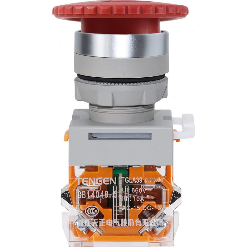 TENGEN天正TGLA39B-11ZS红自锁蘑菇头急停按钮TGLA38紧急停止开关