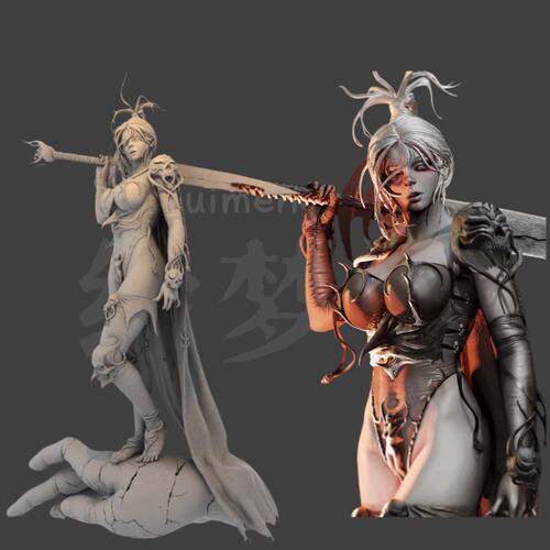 黑暗世界女野蛮人战士GK白膜手