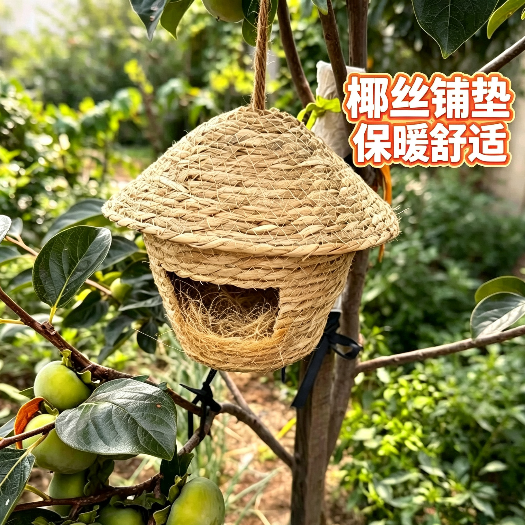 草编鸟窝鹦鹉窝孵蛋繁殖鸟窝保暖鸟巢芦丁鸡玄凤睡觉休息鸟类窝