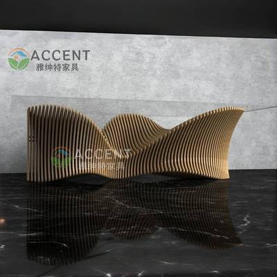 北欧后现代波浪切片造型餐桌创意咖啡馆客座区创意爆款切片餐桌