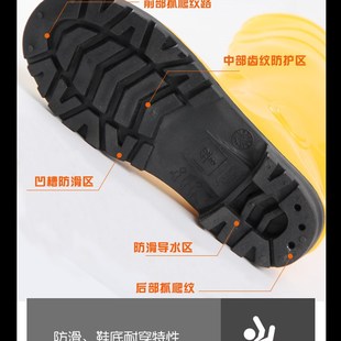 水鞋 女煤矿靴防砸防刺穿加厚耐磨防 男雨靴高筒劳l保m雨鞋 防水胶鞋