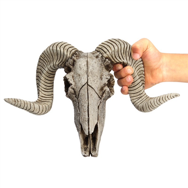 立体羊角头骨壁挂装饰摆件酒吧家居墙面装饰动物小摆件万圣节饰品