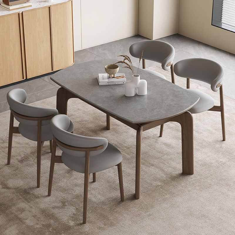 圆形大象腿实木岩板餐桌伸缩家用小户型方圆两用变圆饭桌子,住宅家具,岩板餐桌,淘宝优惠券,粉丝福利购,淘宝优惠卷