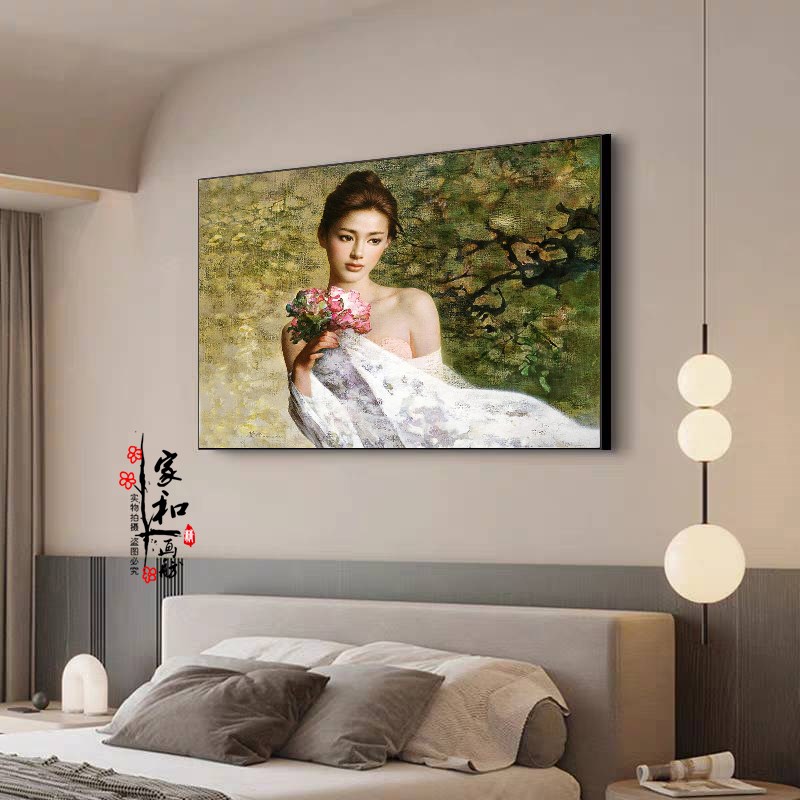 美女挂画酒店卫生间防水装饰画卧室床头宾馆美容院洗手间人物墙画图片