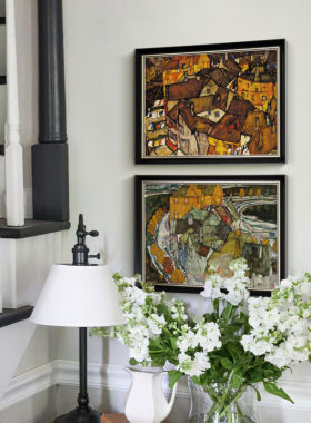 上品印画 席勒建筑与风景幅 欧式油画客厅沙发背景墙饰画挂画