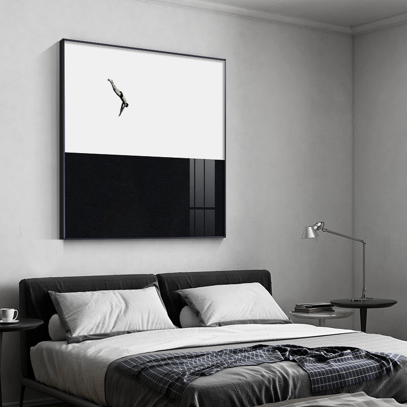 当代艺术现代客厅餐厅墙面装饰画黑白人物摄影挂画书房会客室壁画