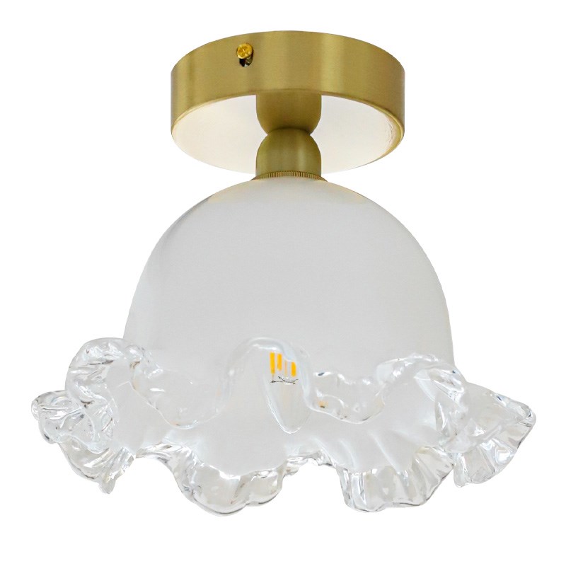 洛西可 法式花苞玻璃吸顶灯 现代简约餐厅过道玄关入户阳台小灯具