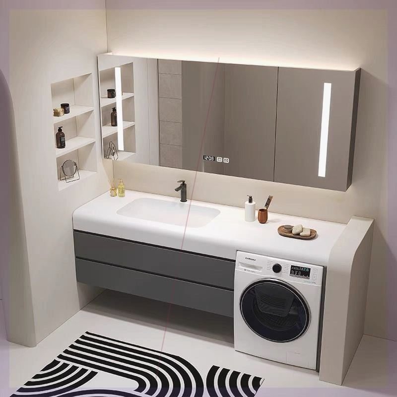 家用小户型一体台盆柜浴室柜岩板无缝陶瓷盆洗手洗脸盆,家装主材,浴室柜组合,淘宝优惠券,粉丝福利购,淘宝优惠卷