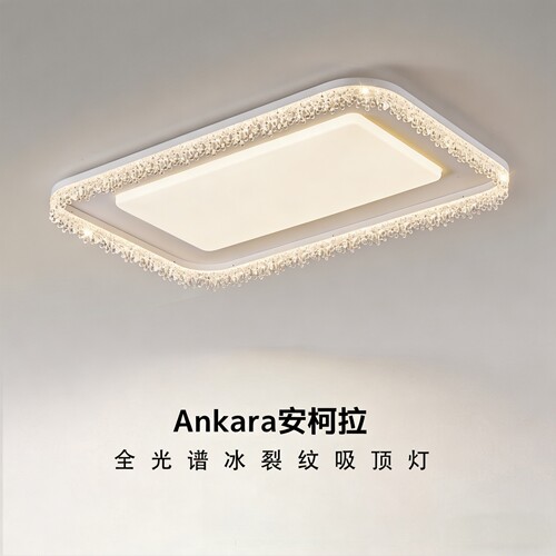 现代简约水晶边LED护眼吸顶灯
