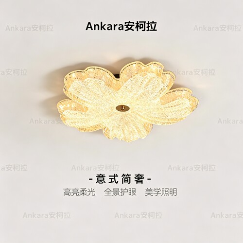 意式极简花朵护眼吸顶灯三色变光