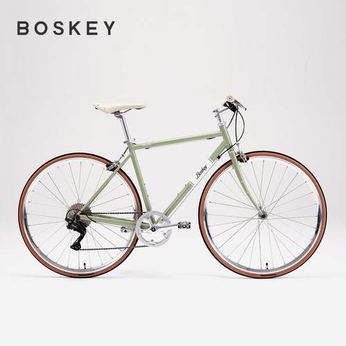 BOSKEY不死骑 Shuttler 钢架复古平把公路 城市通勤轻旅行自行车