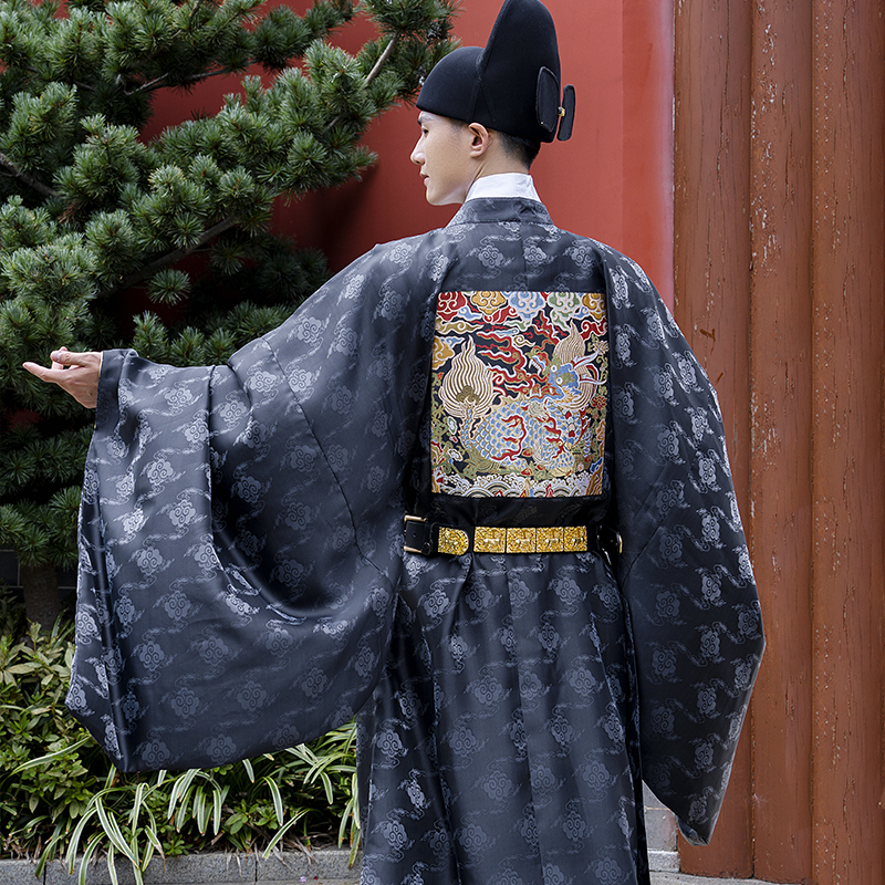 2024汉服男明制男女麒麟补服武官官服圆领袍情侣款司仪中式演出男
