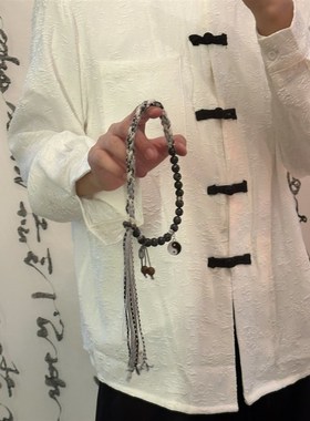 手作双生太极山鬼花钱手绳男手链女编织小众设计情侣款手串新中式
