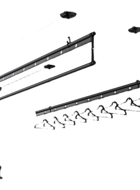 OUG卡瑞琪升降晾衣架阳台手摇晾衣杆家用凉顶装黑色晒衣架