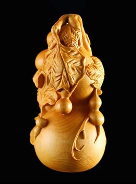 崖柏木雕手把件多子葫芦雕刻工艺品实木把玩饰品挂件文玩礼品葫芦