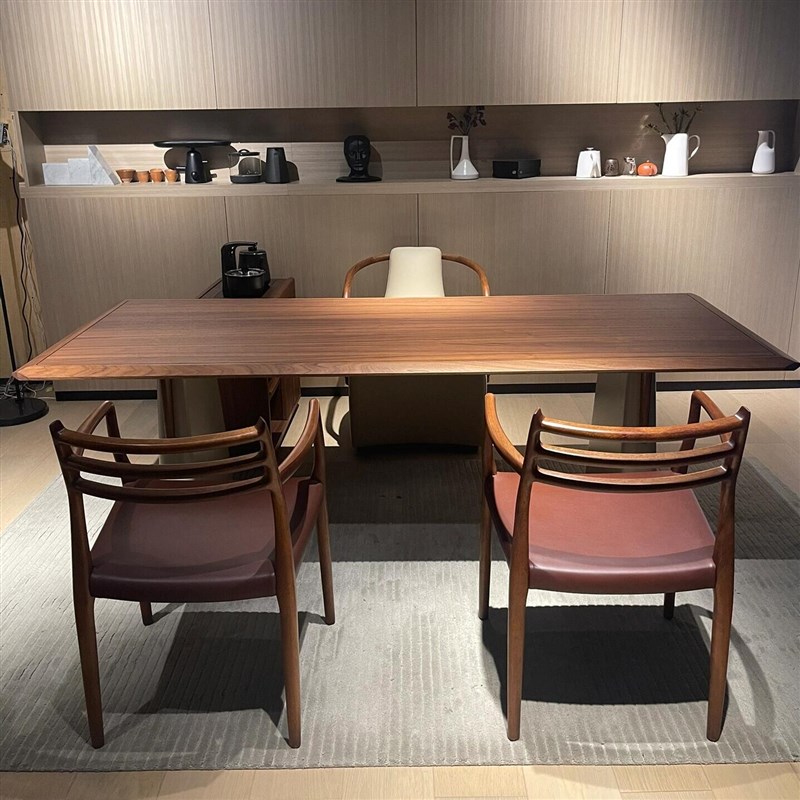 22新款白蜡木茶桌椅客厅办公室别墅豪宅实木茶台会客泡茶桌