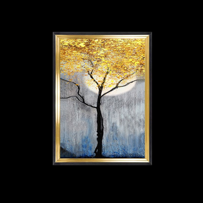 卫生间装饰画抽象发财树客厅背景画浴室厕所壁画免钉走廊玄关挂画图片