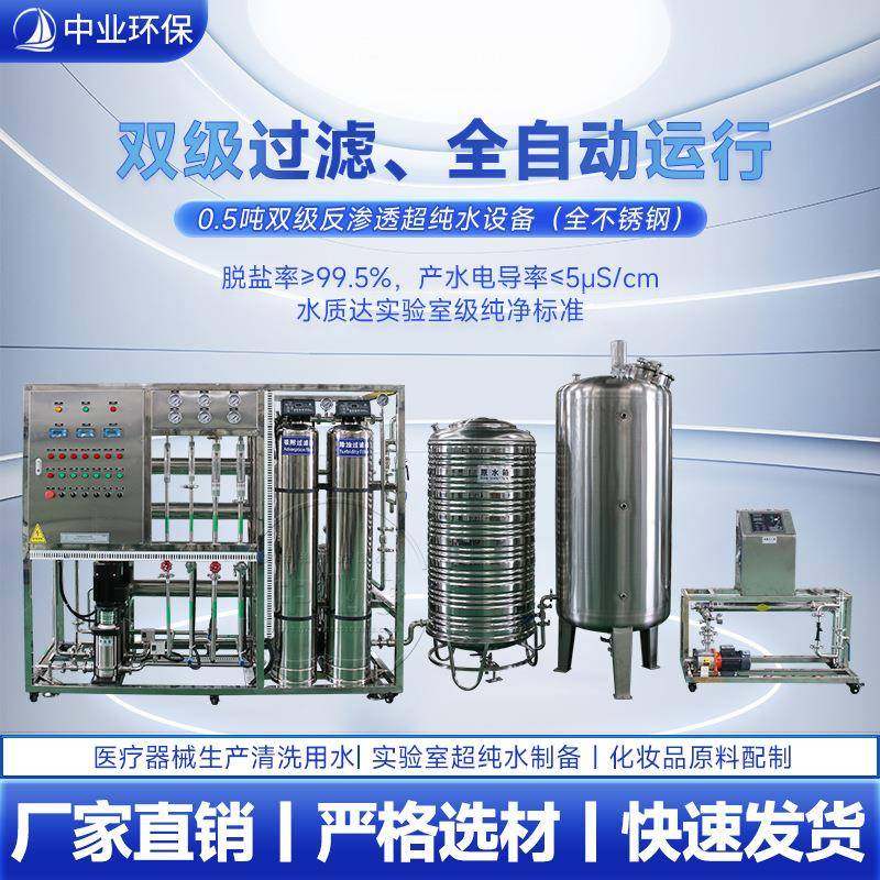 设备厂家双级反渗透工业全自动净水过滤直饮水EDI超纯水处理设备