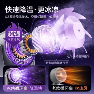 电风扇家用摇头静音小型制冷空调桌面涡轮台式 空气循环扇台式 电扇