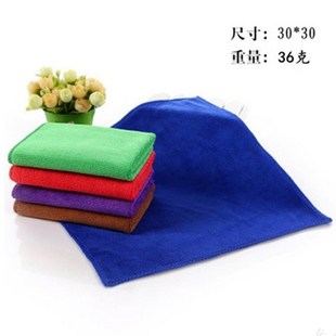 超细纤维白色毛巾30X30挂钩z吸水不掉毛厨房清洁餐厅酒店抹布加厚