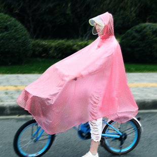 单人男女电动车骑行透明防水学生单车雨披加厚加 雨衣自行车c时尚