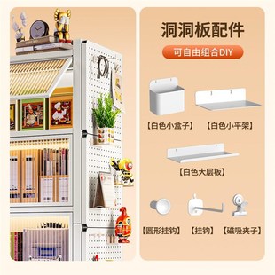 钢制书柜储物柜一k体儿童防尘书架落地置物架家用铁皮展示柜收纳