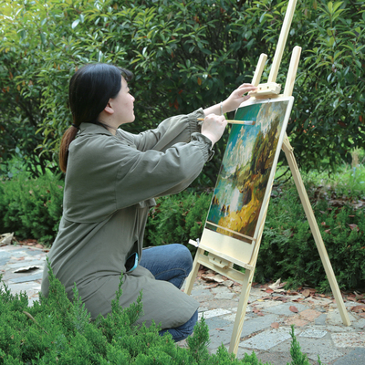 儿童学生素描写生木画架配件4k绘画画板套装木质折叠支架式广告架